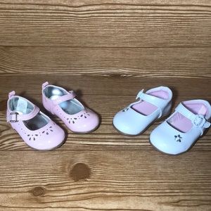 Pink and White patent leather shoes (Lot of 2)